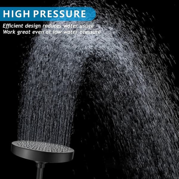 Luxury Matte Black Rain Shower Head with 11'' Extension Arm