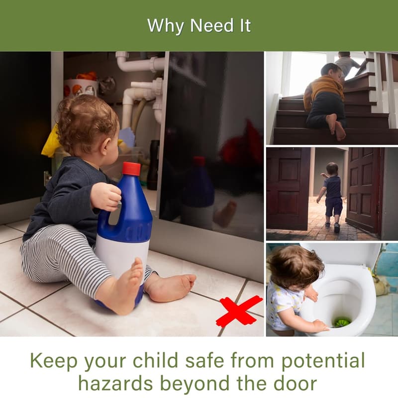 Baby Proof Door Knob Covers - 4 Pack Safety Locks for Toddlers