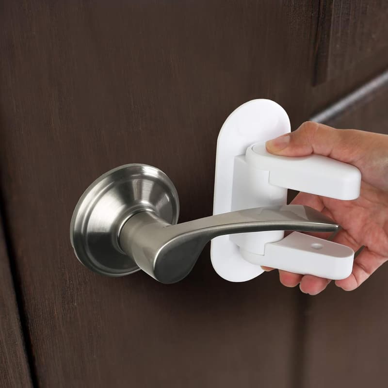 Child Safety Door Lever Locks (2 Pack) - Adhesive Childproofing