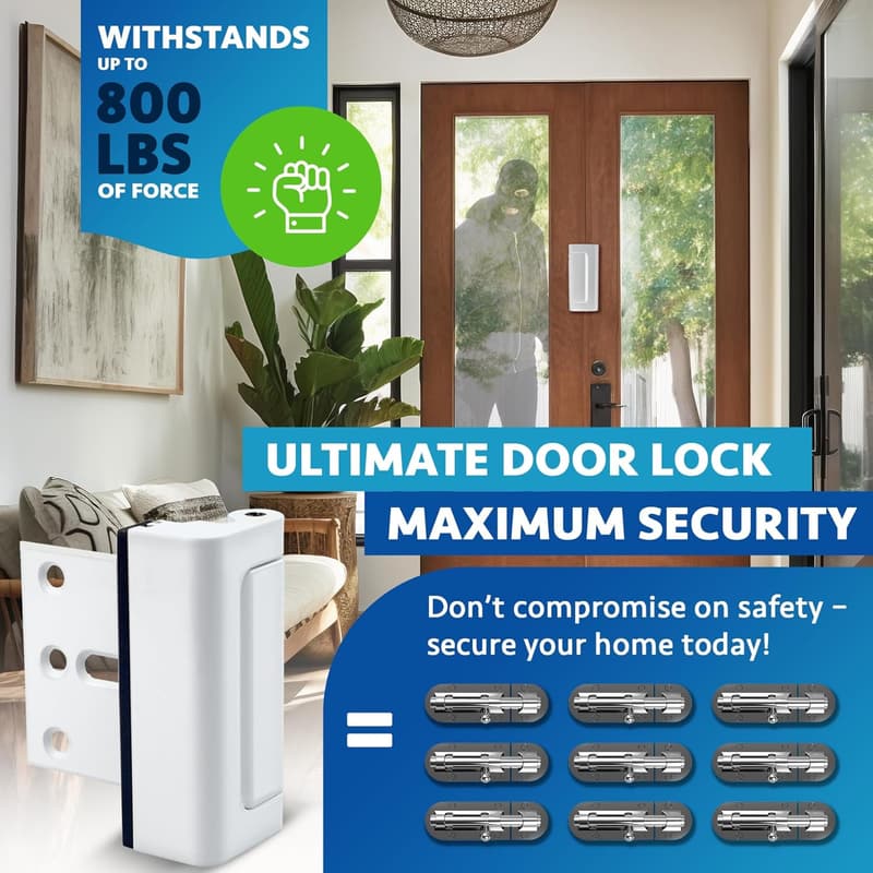 Child-Proof Aluminum Door Locks (2-Pack) - Easy Install Security