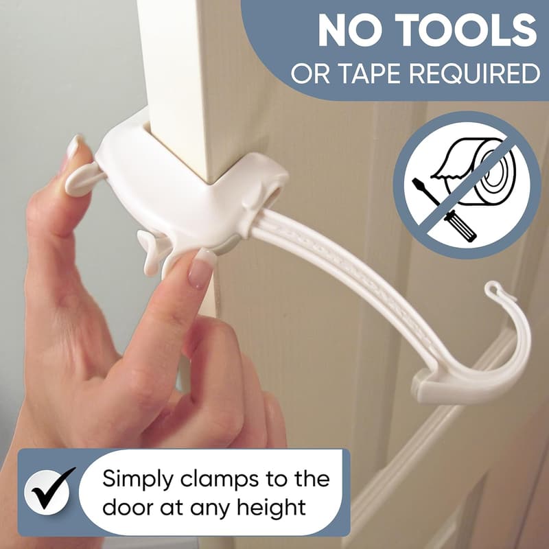Child Safety Door Lock & Pinch Guard - Easy No-Tool Installation