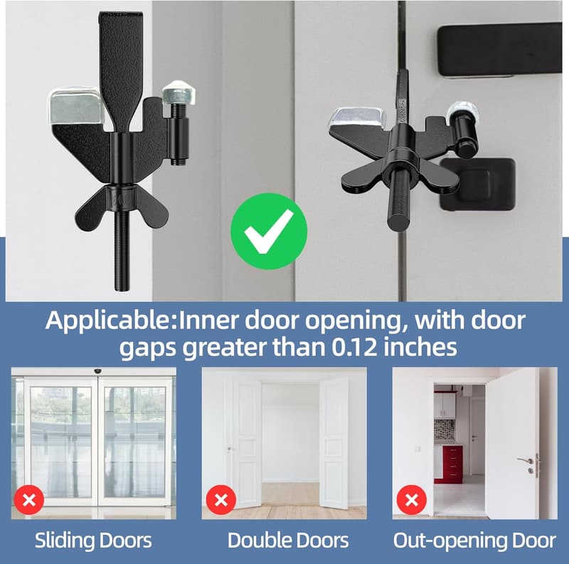 Portable Door Lock Set for Travelers - Adjustable Security Locks