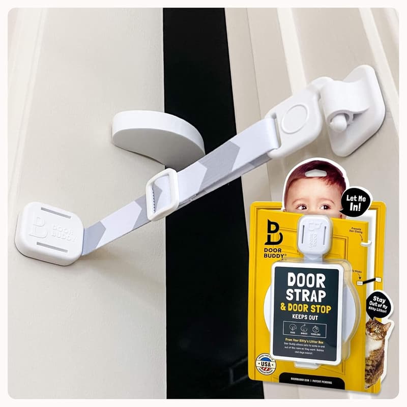 Adjustable Childproof Door Lock & Cat Stopper Strap
