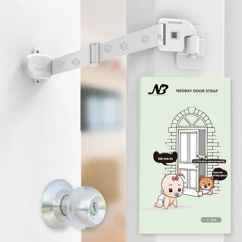 Adjustable Child Proof Door Lock with Latch and Strap