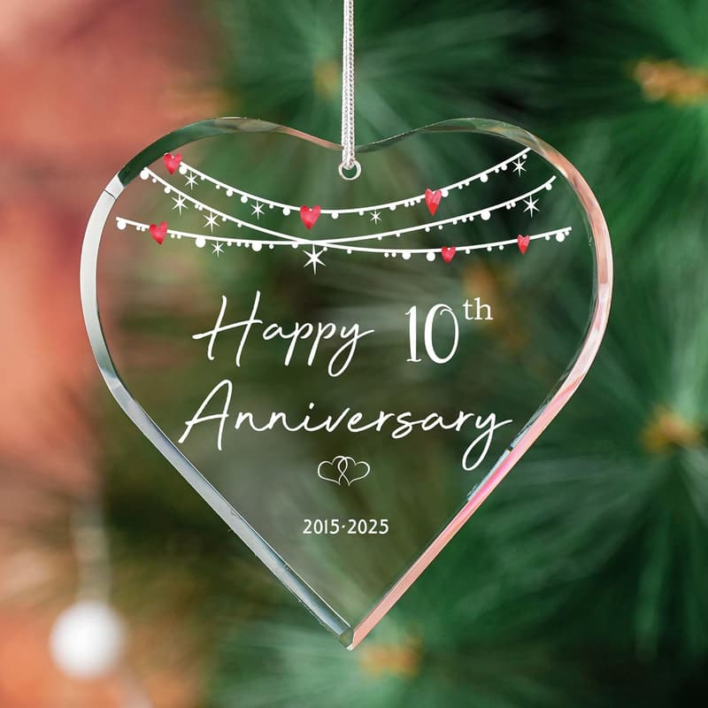 10th Anniversary Ornament for Couples - Mr & Mrs Decoration