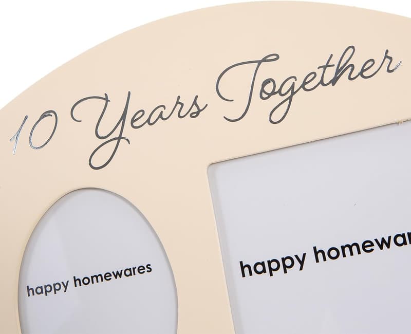 10th Anniversary Picture Frame with Silver Rings
