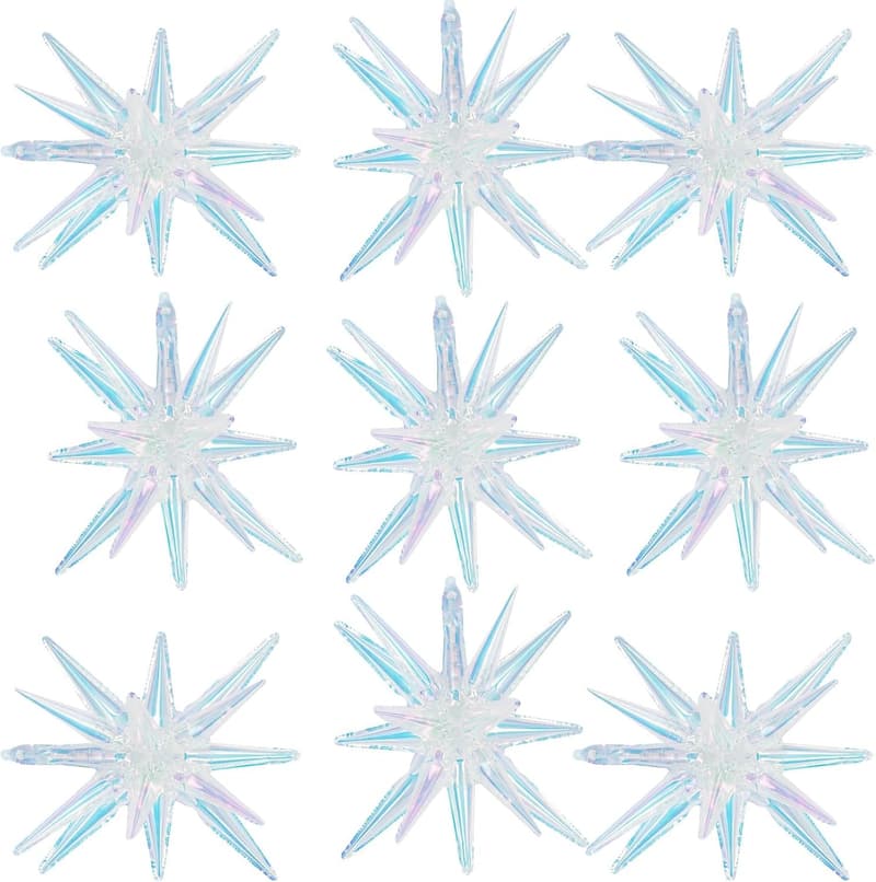 22-Inch Iridescent Star Balloons - 9-Piece Set for Parties