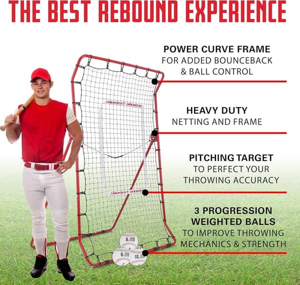 Pitching Practice Partner - Rukket 4x7 Baseball/Softball Rebounder