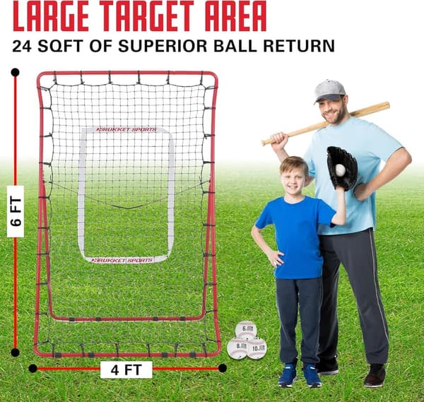 Pitching Practice Partner - Rukket 4x7 Baseball/Softball Rebounder