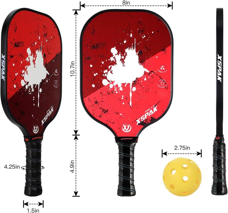Pickleball Set with Graphite Paddles, 2 Paddles & Balls