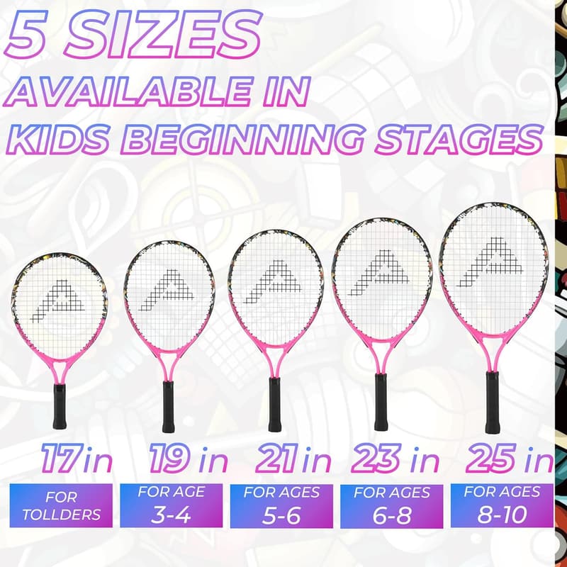Kids Tennis Racket Starter Kit with Shoulder Strap Bag