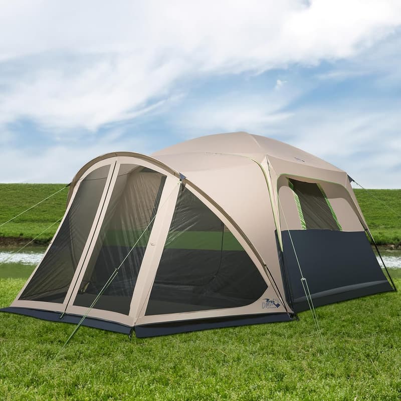 6-Person Weatherproof Camping Tent with Screen Porch
