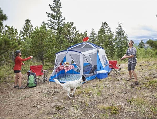 Family Camping 8-Person Water-Resistant Tent with Screen Room