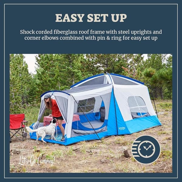Family Camping 8-Person Water-Resistant Tent with Screen Room