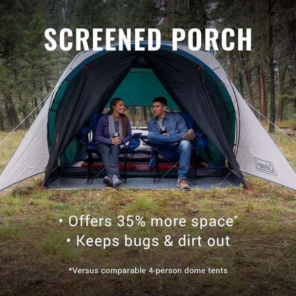 Coleman 4-Person Weatherproof Cabin Tent with Screened Porch
