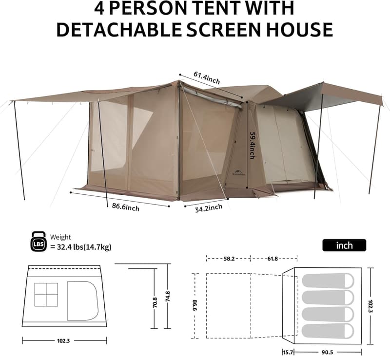 Easy Setup 8-Person Camping Tent for Family Outdoor Adventures