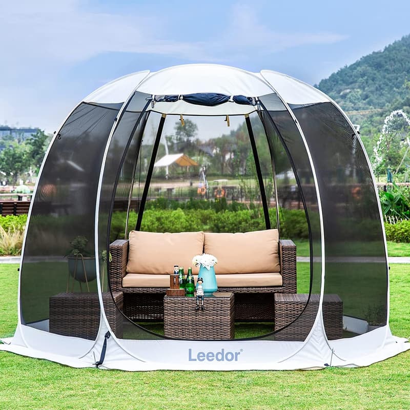 6-10 Person Outdoor Pop-Up Screen Tent with UV Protection