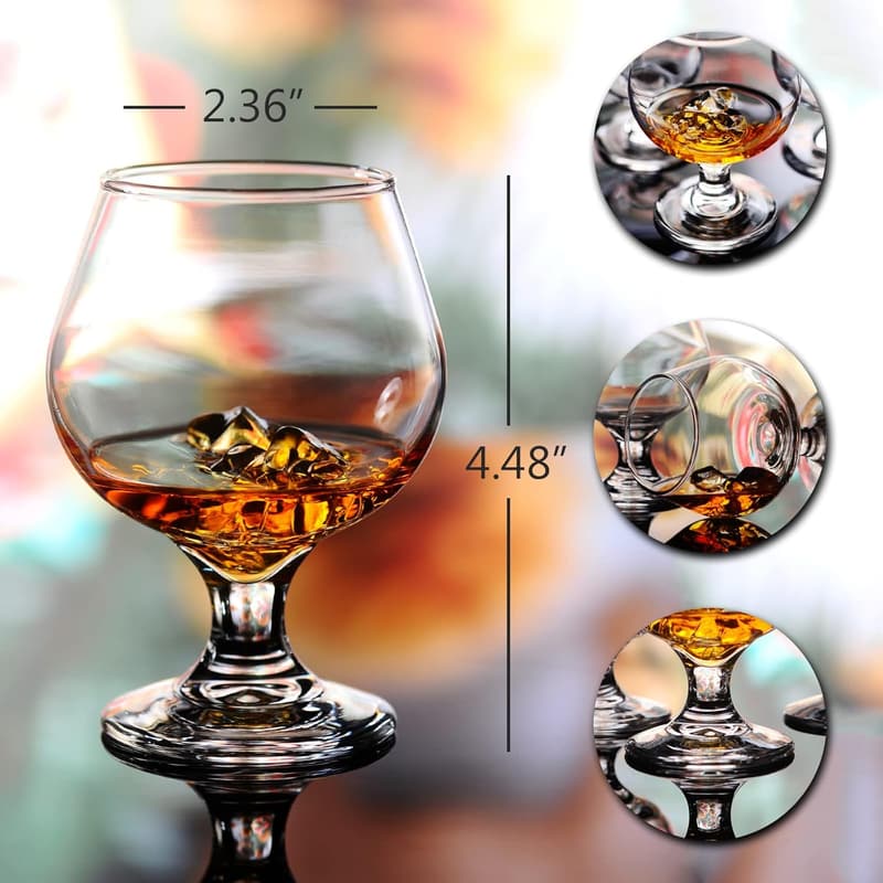 8.8oz Clear Shot Glasses - 6pc Set for Brandy Tasting