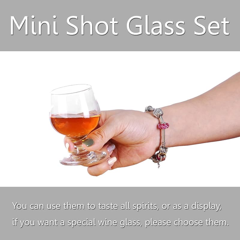 Set of 6 Clear Glass Snifters for Tasting Brandy