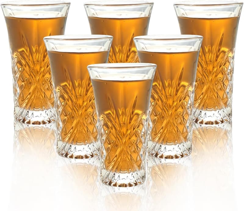 Set of 6 Heavy Base Tequila Shot Glasses, 65ML