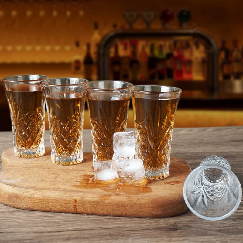 Set of 6 Heavy Base Tequila Shot Glasses, 65ML