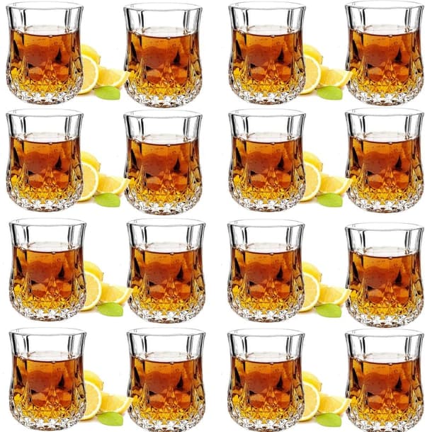 16-Piece Heavy Base Crystal Shot Glass Set