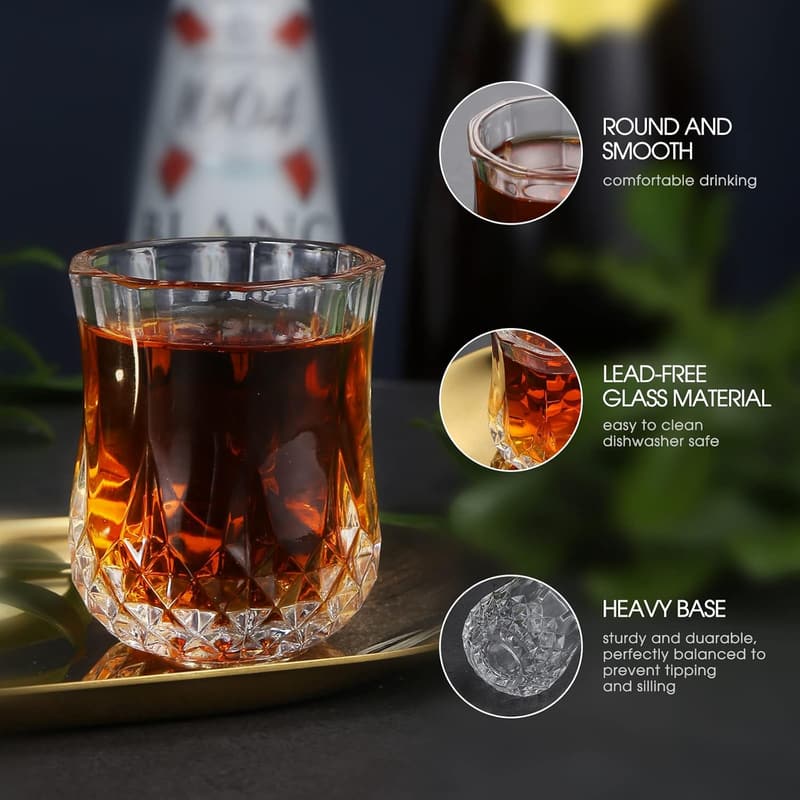 16-Piece Heavy Base Crystal Shot Glass Set