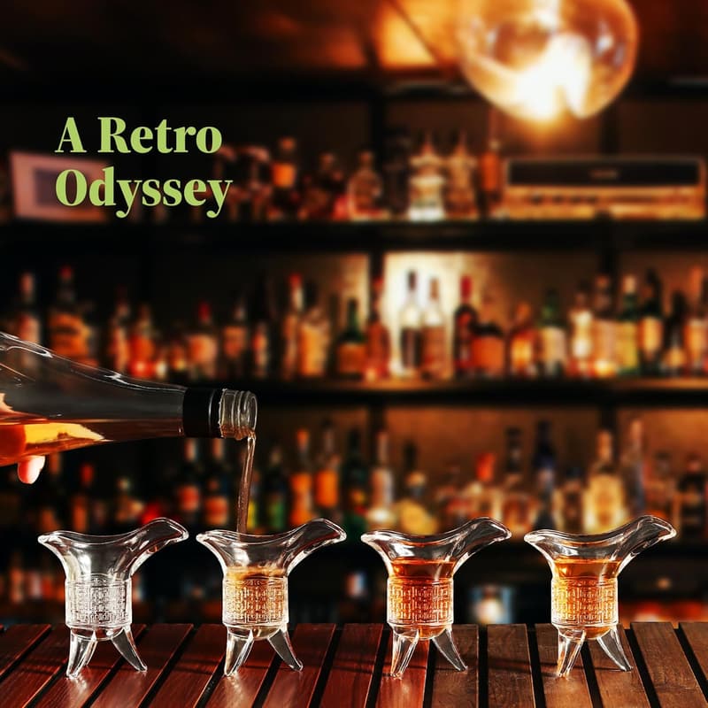 Retro Emperor Style Soju Shot Glasses - Set of 4 for Parties