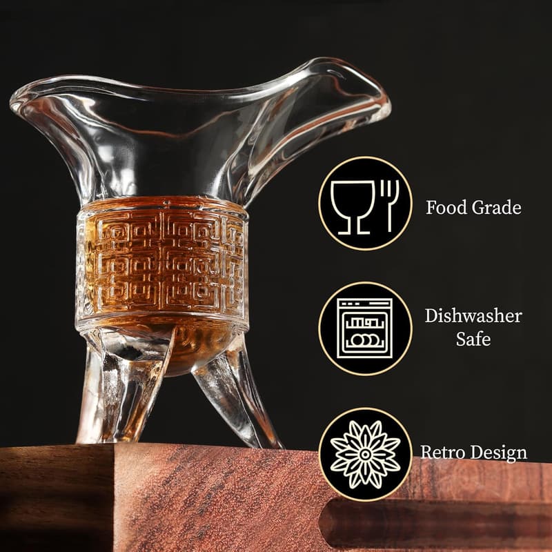 Retro Emperor Style Soju Shot Glasses - Set of 4 for Parties