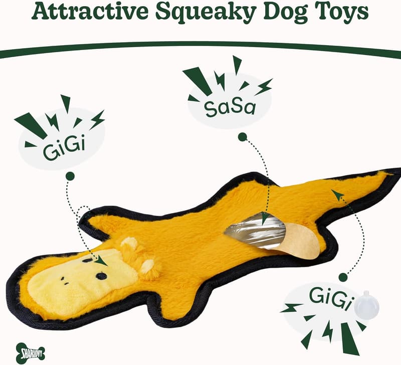 Durable Crinkle Squeaky Dog Toy for Aggressive Chewers