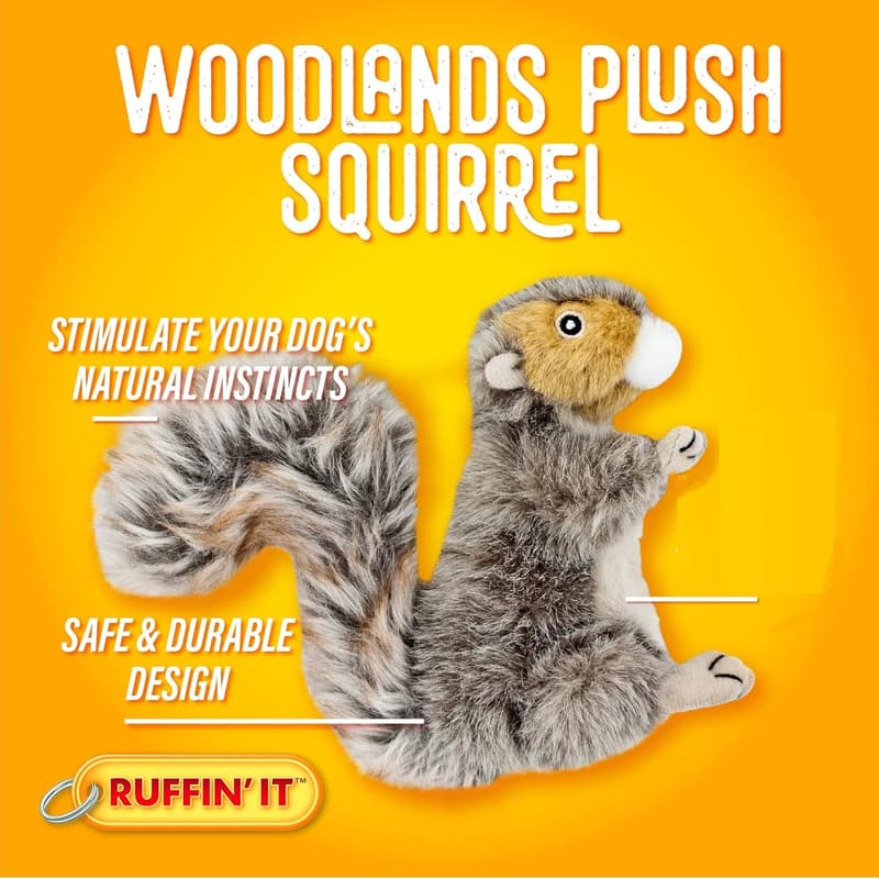 Small Plush Squirrel Dog Toy - RUFFIN' IT Reaowazo Woodlands