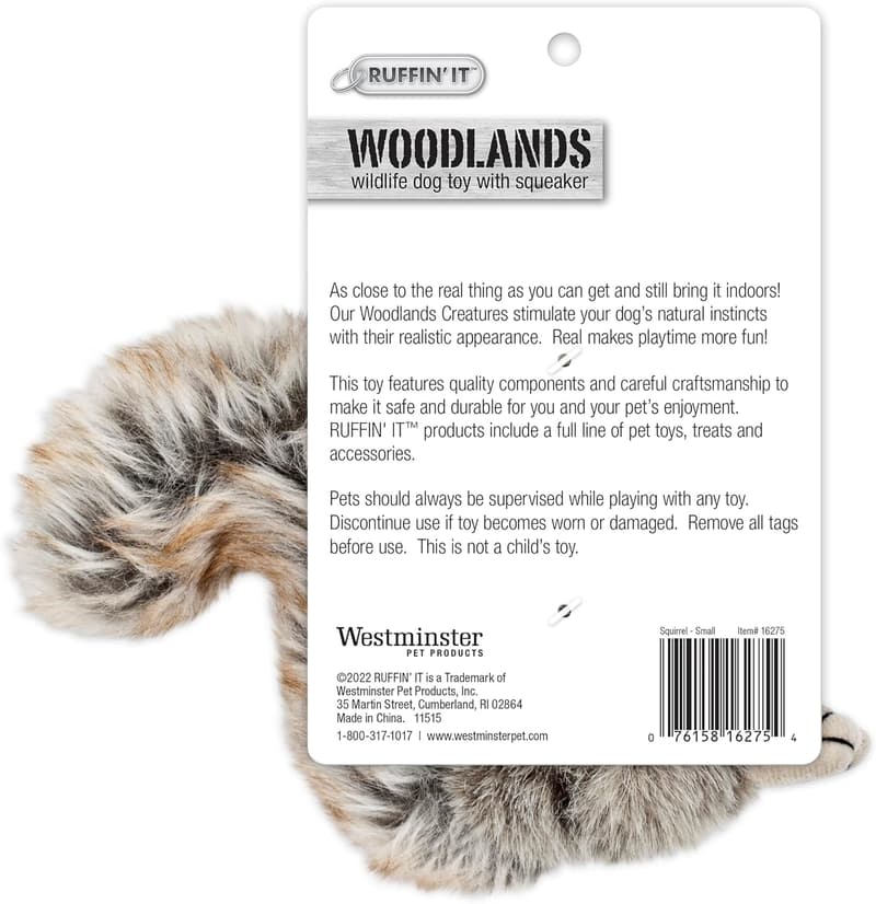 Small Plush Squirrel Dog Toy - RUFFIN' IT Reaowazo Woodlands