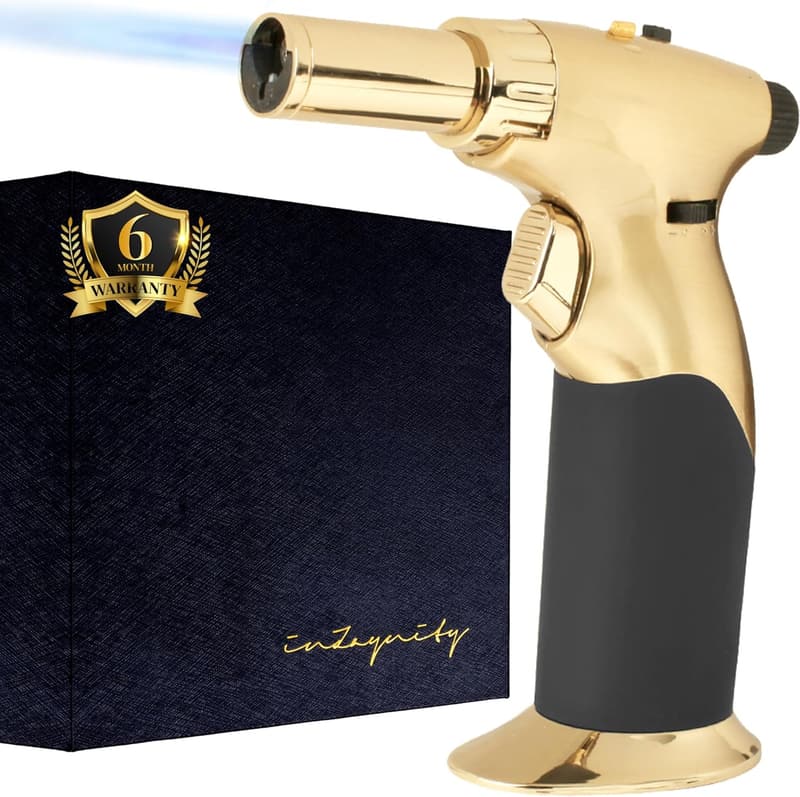 Luxury Dual Flame Butane Torch - Adjustable Mini Blow Torch