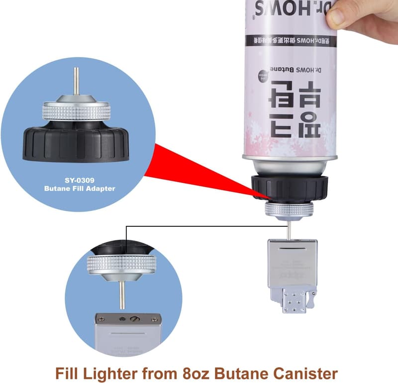 Butane Refill Adapter for Lighters and Torches