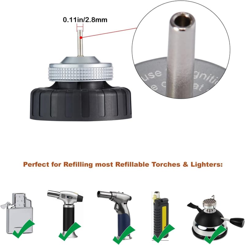 Butane Refill Adapter for Lighters and Torches