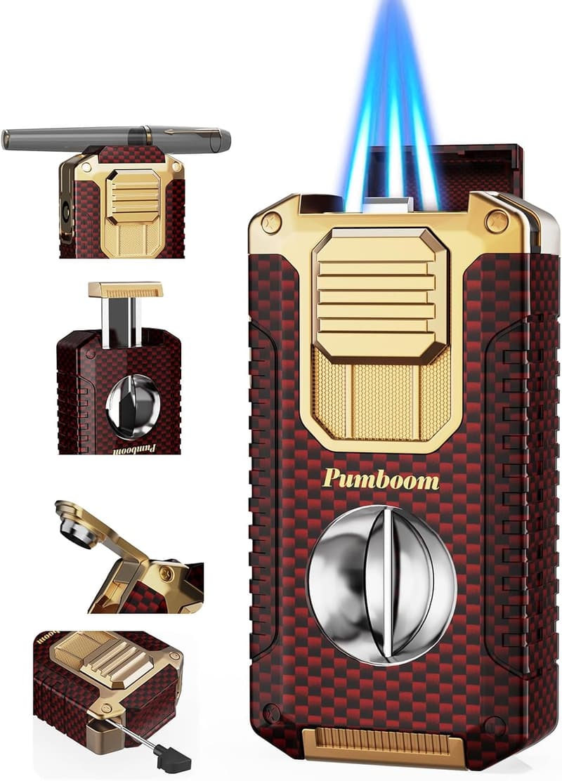 5-in-1 Windproof Torch Lighter with Gift Box for Men