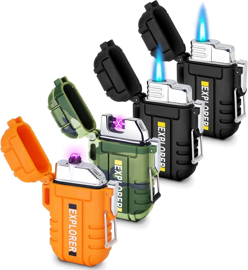 Dual Arc Waterproof USB Rechargeable Lighters - 4 Pack