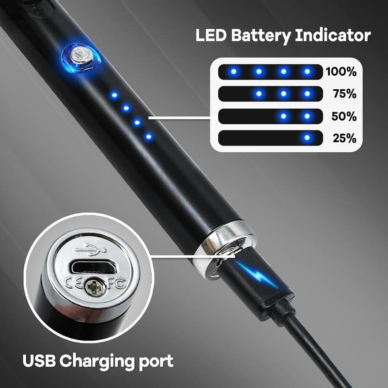 Dual Arc Butane Electric Candle Lighter - Windproof USB Rechargeable