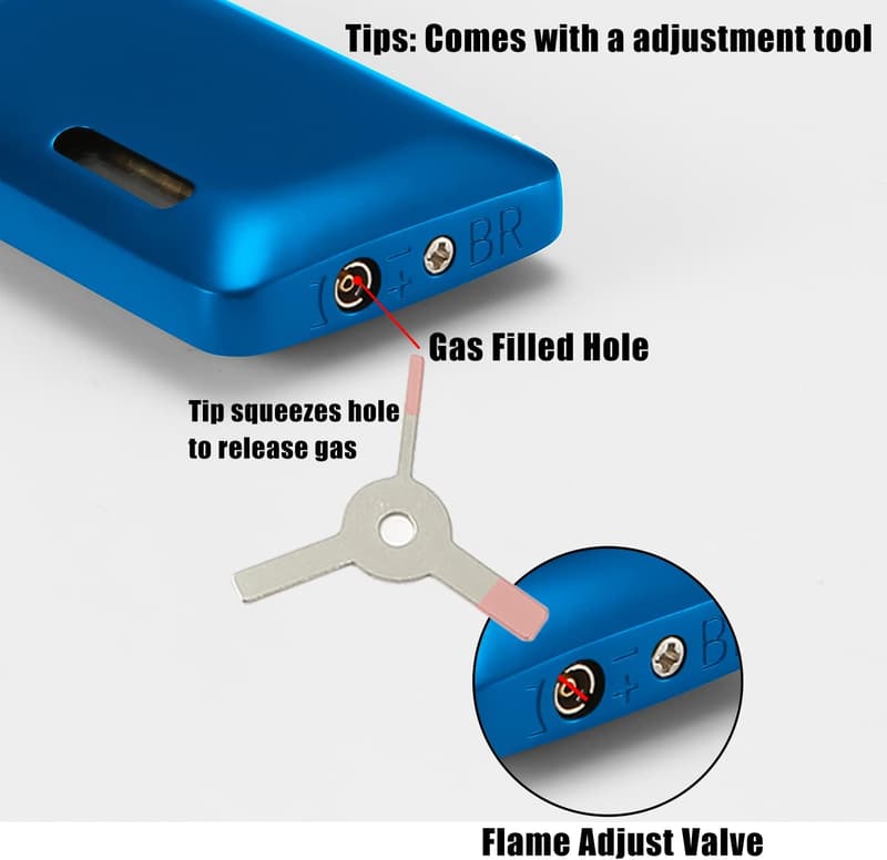 Butane Torch Lighter Set with Cutter and Adjustable Flame