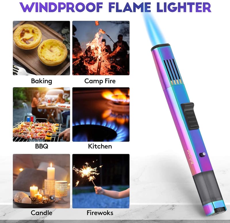 Windproof Jet Flame Torch Lighter for BBQ, Camping & Cooking