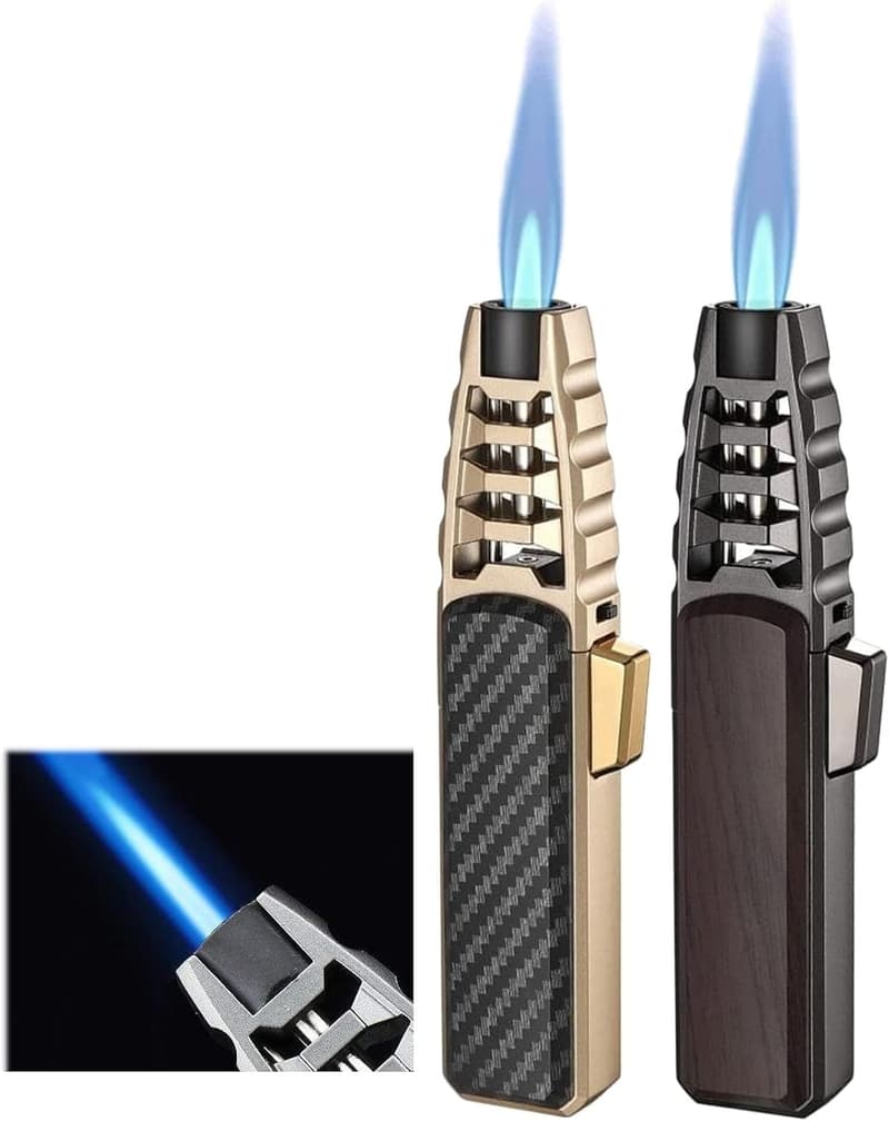 Windproof Butane Torch Lighter for Camping and BBQ (2-Pack)