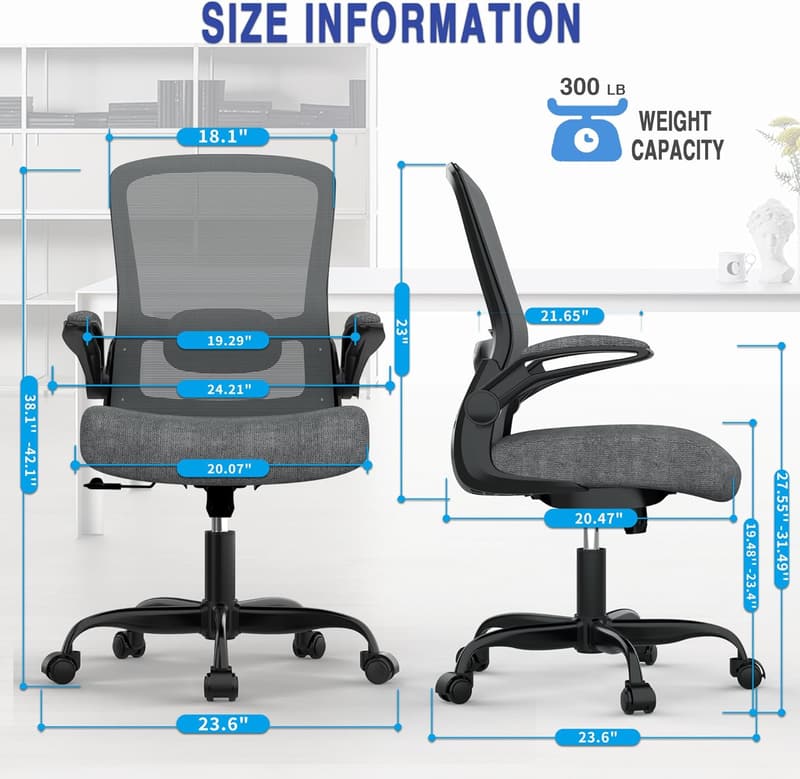 Ergonomic High Back Office Chair with Adjustable Lumbar Support