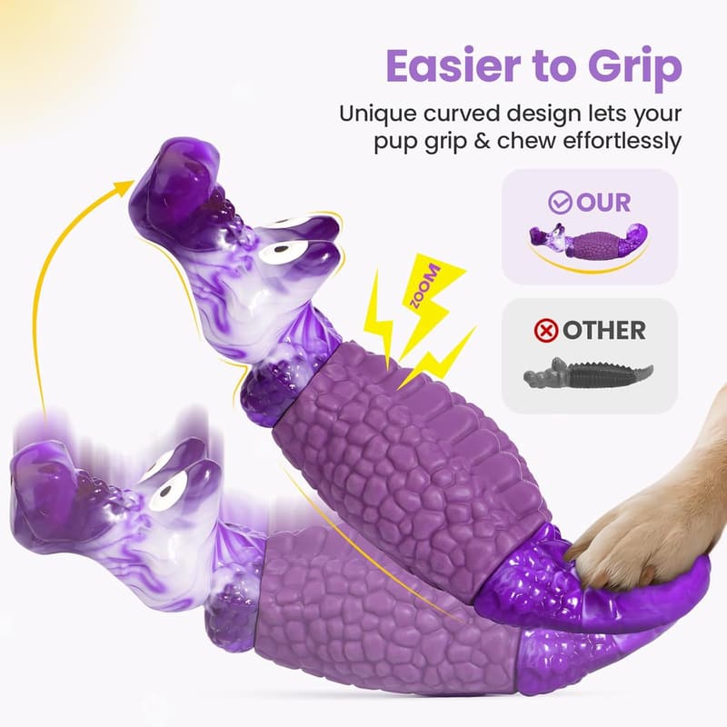 Indestructible Bacon-Flavored Dog Chew Toy for Aggressive Chewers