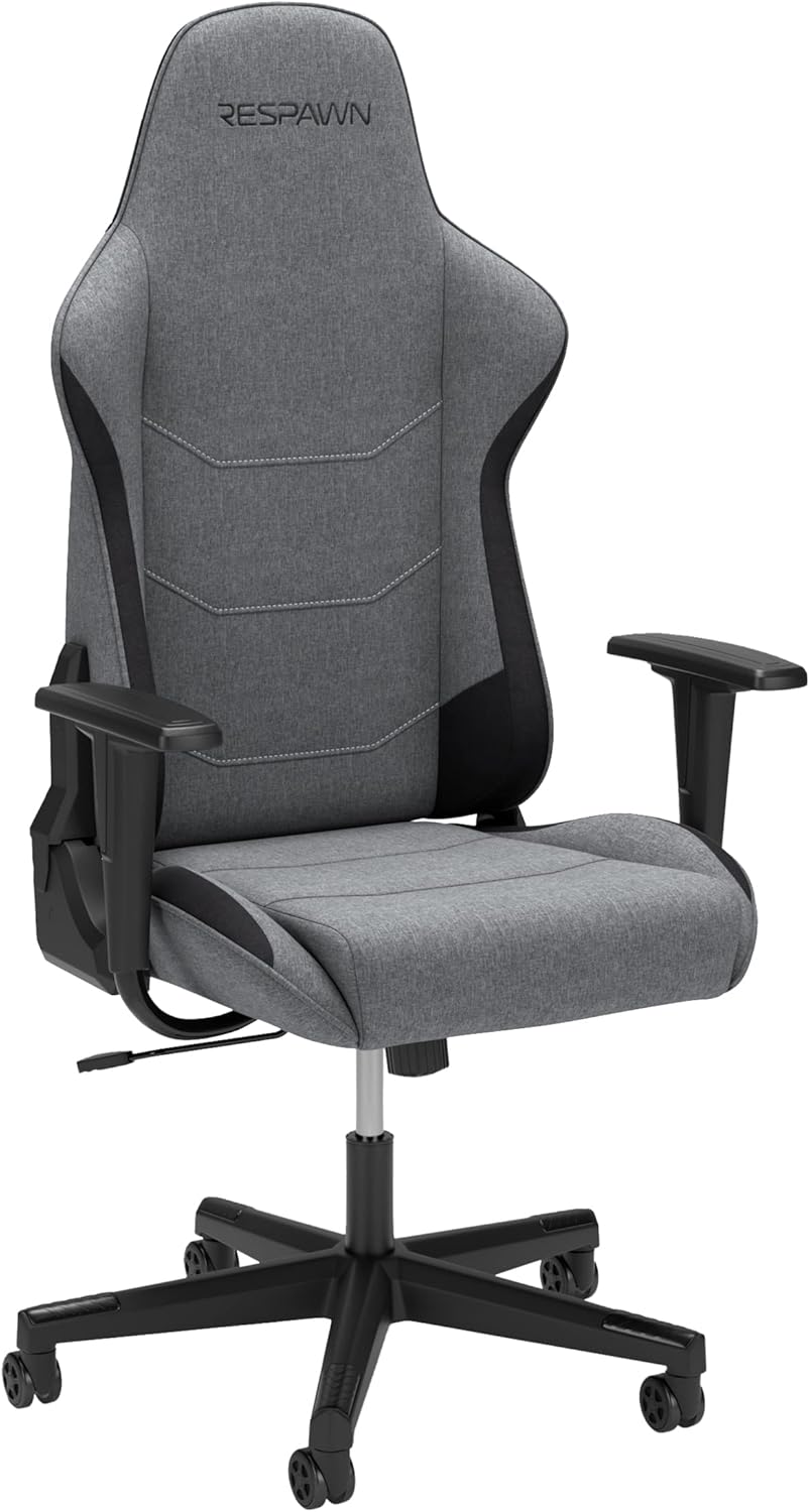 Ergonomic Racing Style Gaming Chair with Adjustable Recline - Grey