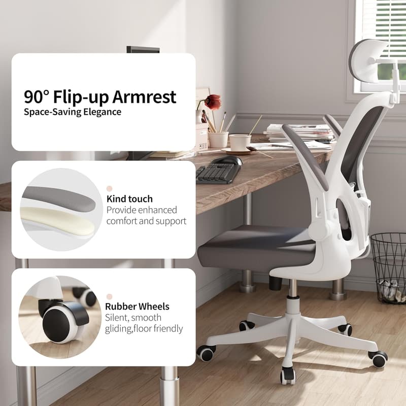 Ergonomic Office Chair with Lumbar Support & Headrest