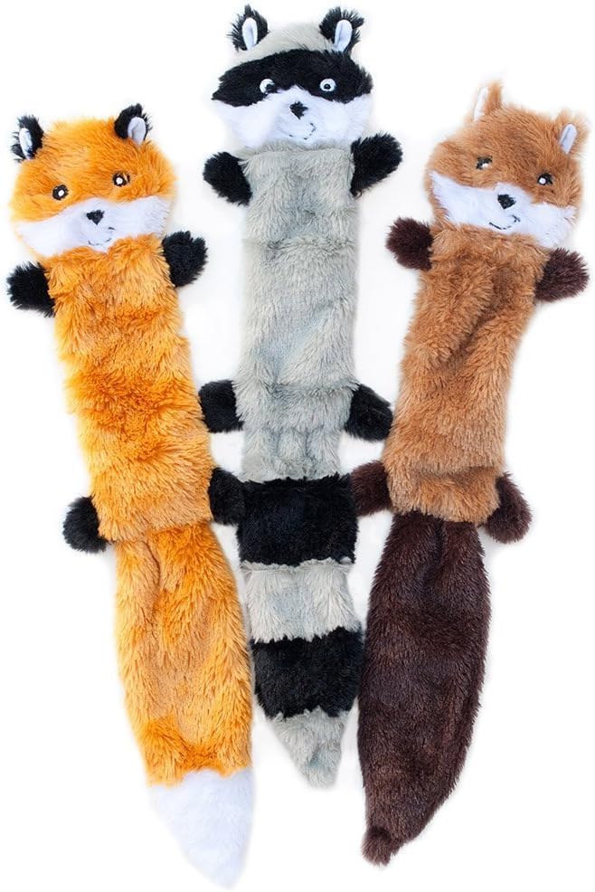 Squeaky Plush Dog Toys for Boredom - Unstuffed Variety Pack