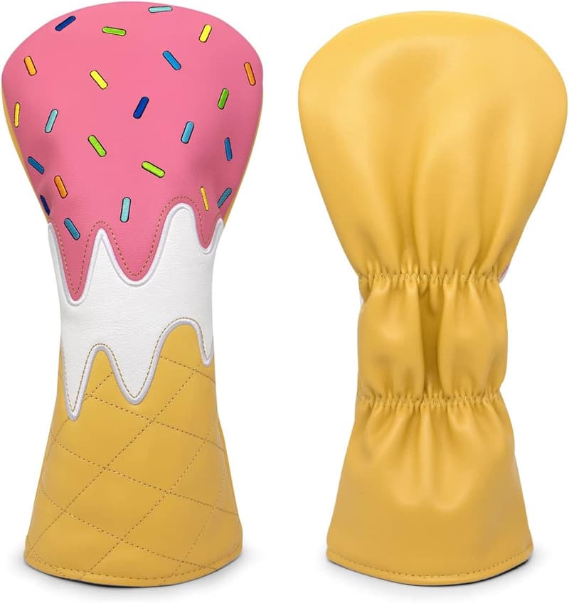 Ice Cream Design Leather Golf Club Head Covers Set