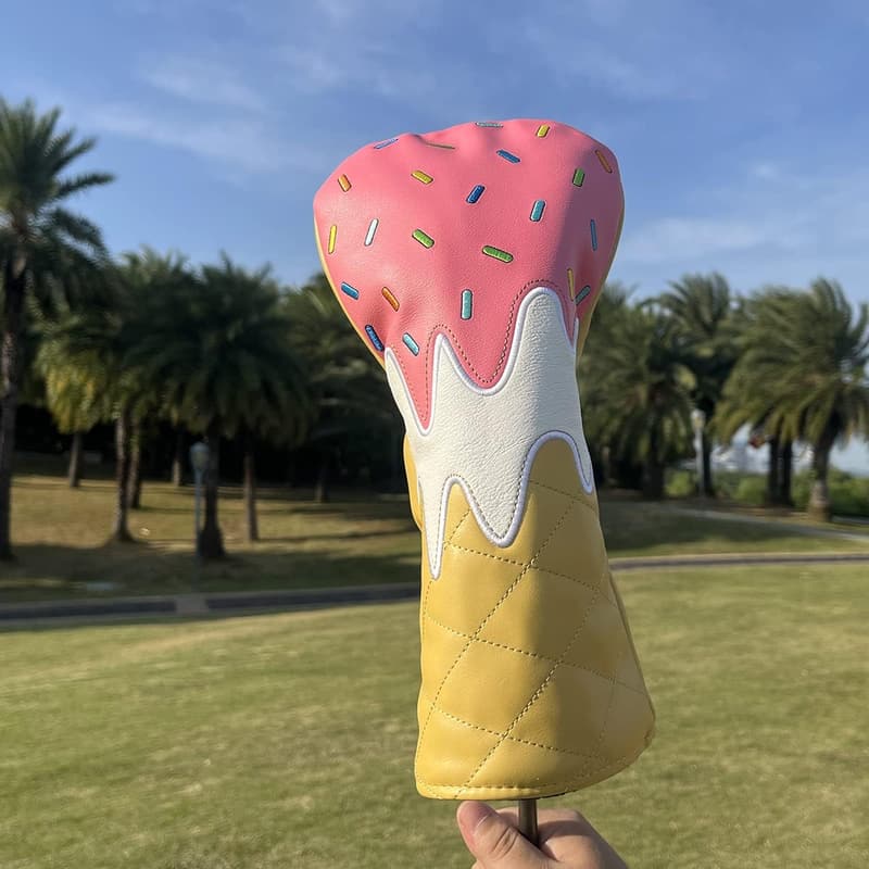Ice Cream Design Leather Golf Club Head Covers Set