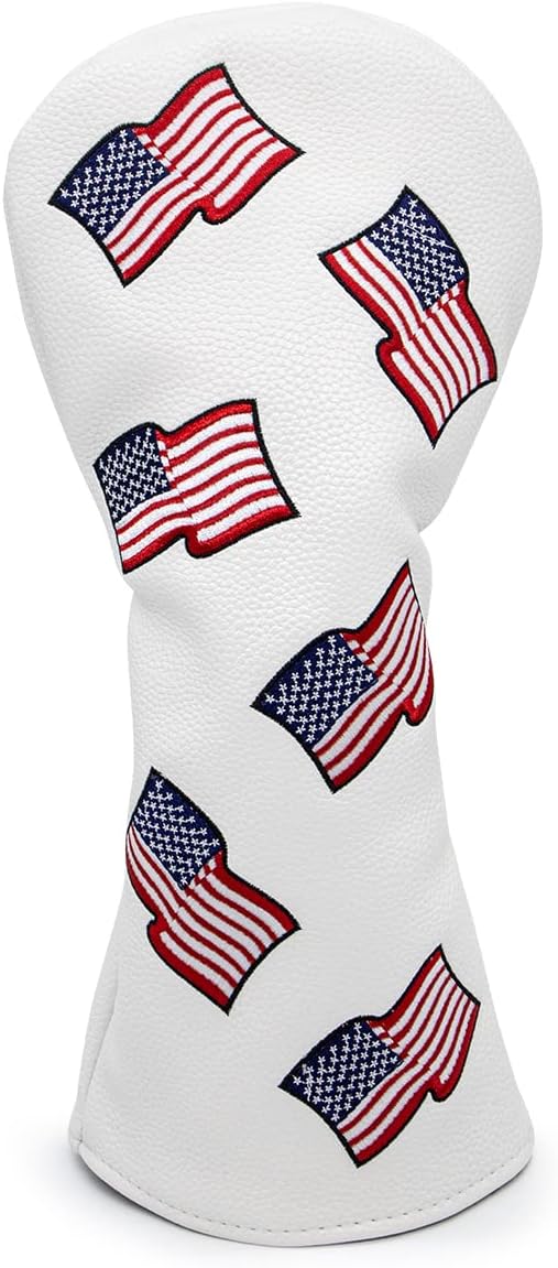 US Flag Golf Club Head Covers - Synthetic Leather Set