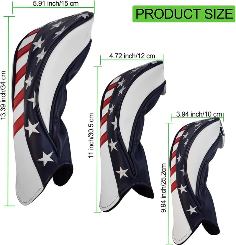 Golf Club Headcovers Set for Fairway & Driver with Tags